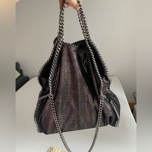 Stella McCartney Falabella Fold Over
Large Gunmetal Tote